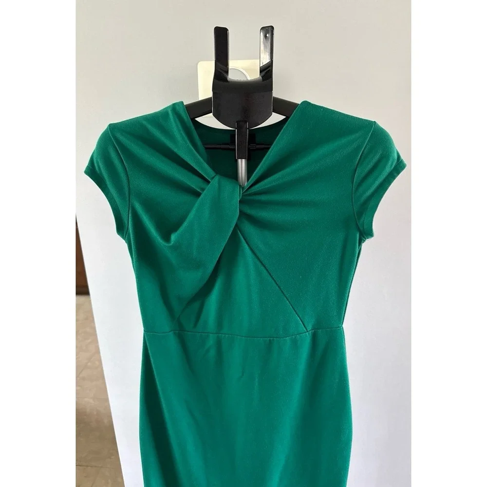 Missinmo Women's Green Neck‎ Twist Sheath Dress Size Medium